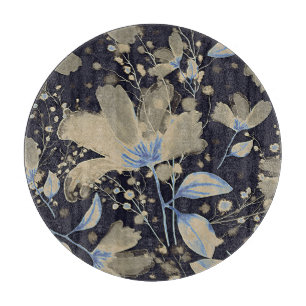 Planche À Découper Aquarelle Vintage florale : Arrière - plan noir