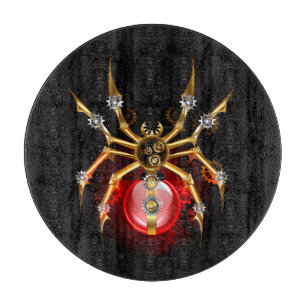 Planche À Découper Araignée en vapeur noire