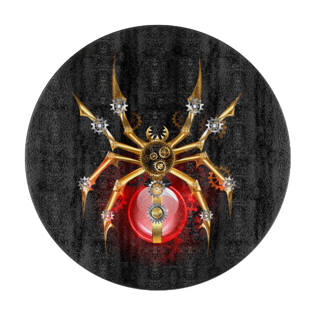 Planche À Découper Araignée en vapeur noire (Devant)