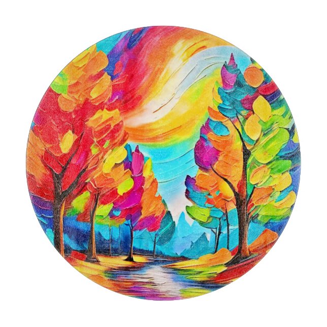 Planche À Découper Arbres arc-en-ciel : Forêt vive (Devant)