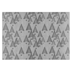 Planche À Découper Arbres de Noël métalliques modernes - gris argenté