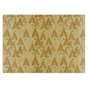 Planche À Découper Arbres de Noël métalliques modernes - or jaune