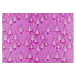 Planche À Découper Arbres de Noël métalliques modernes - rose orchidé