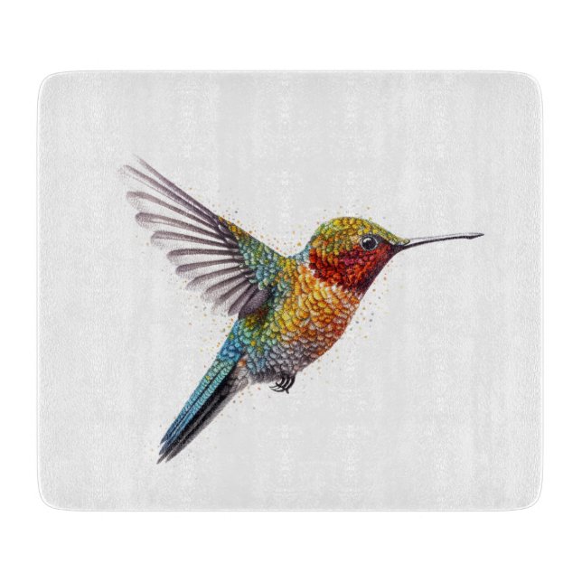 Planche À Découper Arc en ciel : L'art des colibris (Devant)
