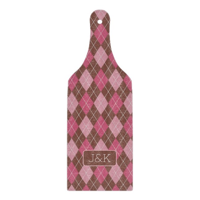 Planche À Découper Argyll Golf Motif Rose & Brown Custom Ses & Hers (Devant)
