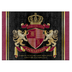 Planche À Découper Armoiries de Monogramme Emblème de couronne de li