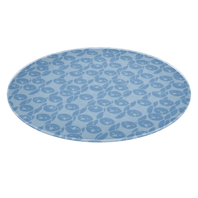 Planche À Découper Arrière - plan bleu de motif de pingouins (Coin)
