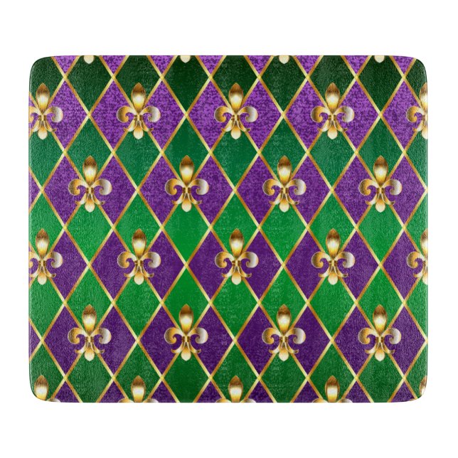 Planche À Découper Arrière - plan de bijoux Mardi Gras (Devant)