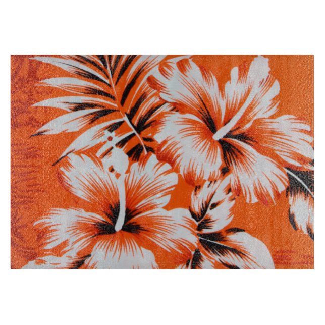 Planche À Découper Arrière - plan de fleurs d'Hibiscus (Devant)
