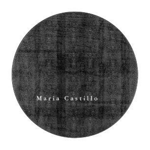 Planche À Découper Arrière - plan en bois gris minimaliste Nom modern