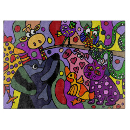 Planche À Découper Art abstrait d'animaux impressionnants