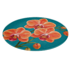 Planche À Découper Art de fleurs tropicales peintes