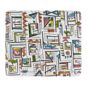 Planche À Découper Art de l'aquarelle géométrique moderne de Portland