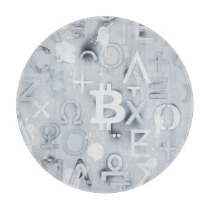 Planche À Découper Art de rue Bitcoin (Peinture blanche n° 7)