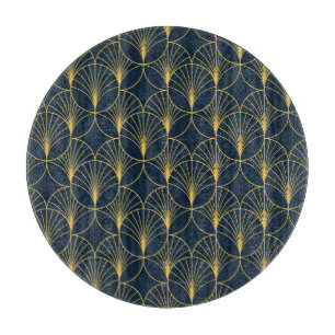 Planche À Découper Art Déco Elégance : Motifs Ventilateurs