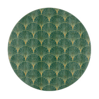 Planche À Découper Art déco feuille de palme verte