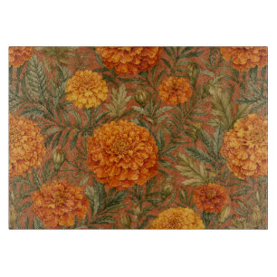 Planche À Découper Art floral souci terreux chaud