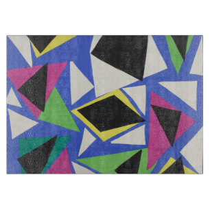 Planche À Découper Art géométrique abstrait découpé bleu de Matisse