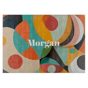 Planche À Découper Art moderne du milieu du siècle, nom ou monogramme