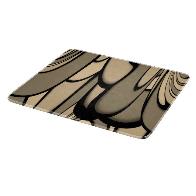 Planche À Découper Art moderne Fondre des teintes Brown verre (Coin)