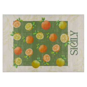 Planche À Découper Art Mur Citrus Sicile   Orange et citron italiens