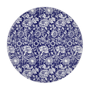 Planche À Découper Art nouveau Carnation Damask, Navy et White