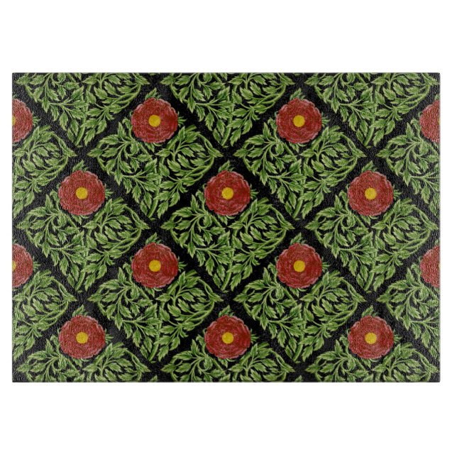 Planche À Découper Art Nouveau Rouge Rose De Morgan (Devant)