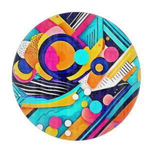 Planche À Découper Art Pop Abstrait Vibrant