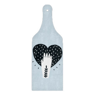 Planche À Découper Art populaire scandinave Coeur et main