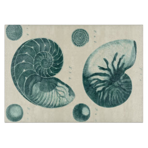 Planche À Découper Art rouge et vert de coquillage