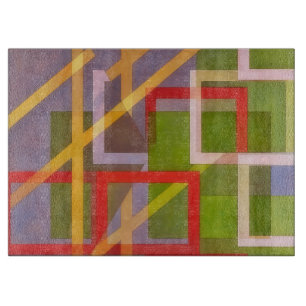 Planche À Découper Art Verre Abstrait Géométrique Coloré