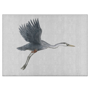 Planche À Découper Art volant d'oiseau de héron de grand bleu
