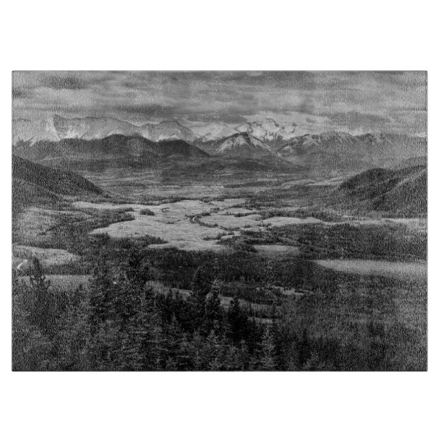 Planche À Découper Athabasca Lookout, Monochrome Scenery Photography (Devant)