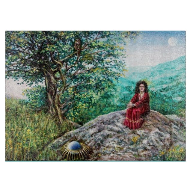 Planche À Découper AURORA / ARBRE MAGIQUE, vert, bleu, (Devant)