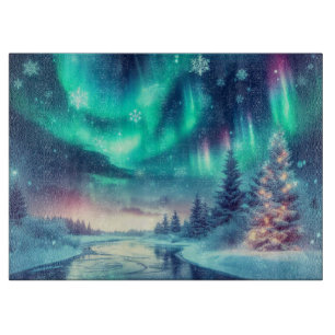 Planche À Découper aurora borealis/Noël/hiver
