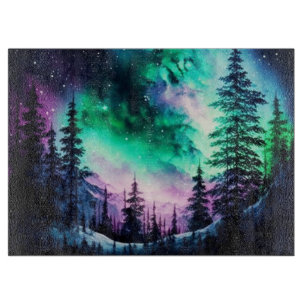 Planche À Découper Aurora céleste boréale Lumières nord vives