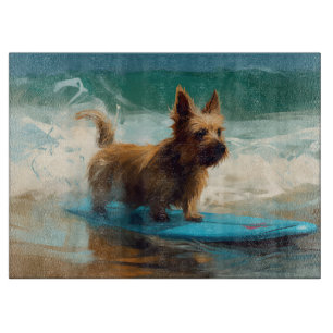 Planche À Découper Australian Terrier Beach Surfing Paining