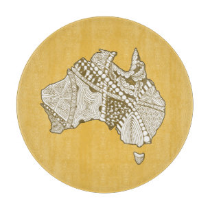 Planche À Découper Australie Carte Doodle Art