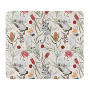 Planche À Découper Australien Koala Cockatoos Proteas Motif de la nat