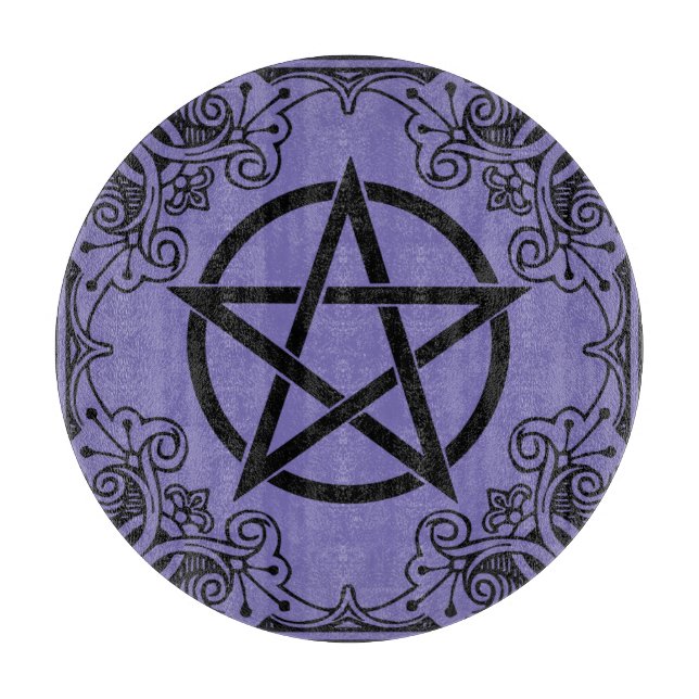 Planche À Découper Autel Pentacle Orné Violet (Devant)