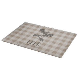 Planche À Découper Automne Automne Taupe Plaid Moderne Foligramme Mon
