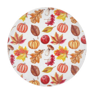 Planche À Découper Automne Botanique Sans Seamless : Élégance Florale
