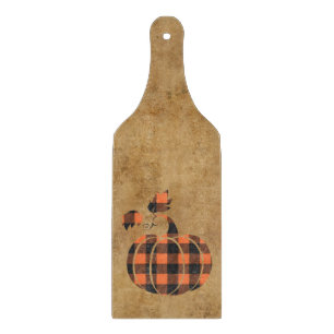 Planche À Découper Automne Orange Et Noir Plaid Automne Citrouille