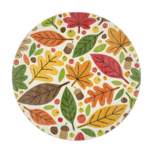 Planche À Découper Automne Thanksgiving Harvest Feuilles Chute