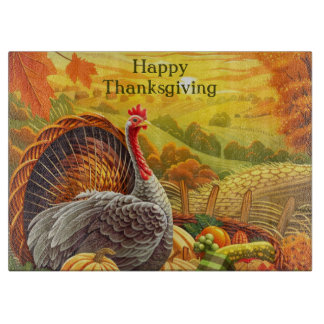 Planche À Découper Automne Turquie Citrouilles Thanksgiving Commissio