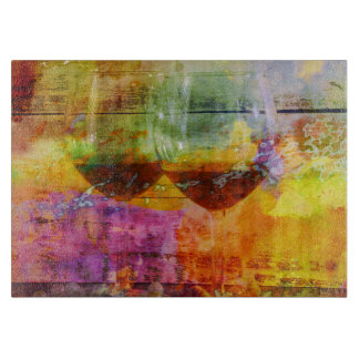 Planche à découper avec art numérique de vin vibra