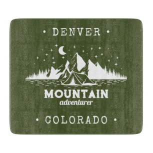 Planche À Découper Aventurier Montagne Forêt Rustique Vert Personnali