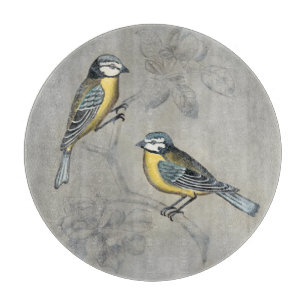 Planche À Découper Aviaire argenté Couple d'oiseaux