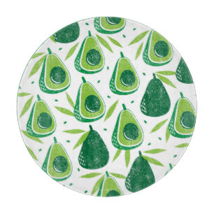 Planche À Découper Avocado, timbre texturé, motif transparent.
