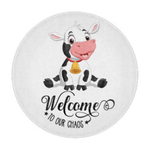 Planche À Découper Baby Cow Bienvenue À Notre Chaos